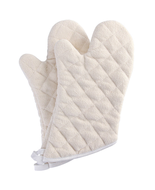 15" 482°F Terry Cloth Oven Mitts 100% Cotton Set of 2 (2 Count)