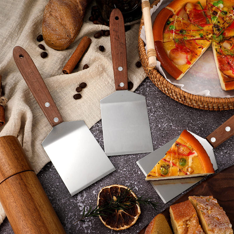20 Pcs Pizza Spatula Stainless Steel Server Wood Handle Bulk (20 Count)