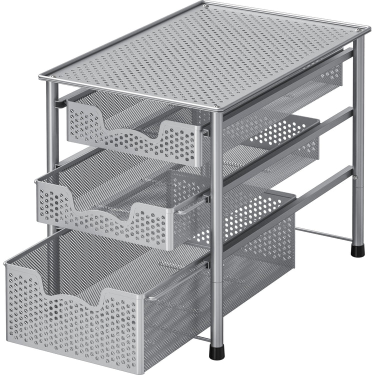 Stackable 3 Tier Sliding Basket Organizer Drawer (3 Count)