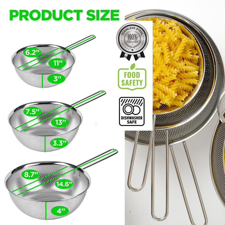 Stainless Steel Colander Set of 3