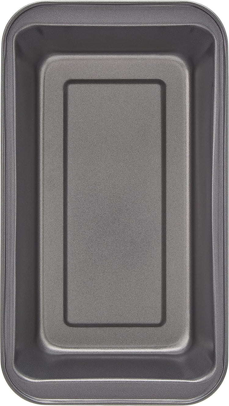 Amazon Basics Rectangular Baking Bread Loaf Pan, 9.5 x 5 Inch, Set of 2, Gray