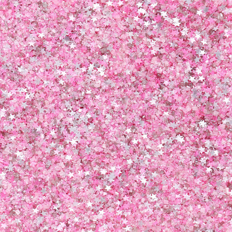 Sanding Sugar Edible Silver Glitter Stars Mix (3.5 Ounce)