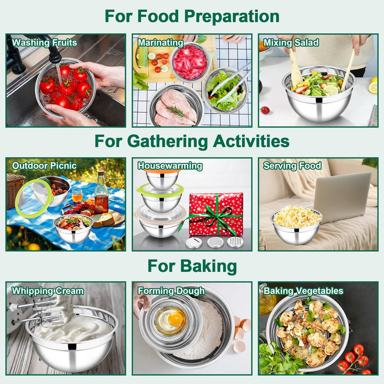 Mixing Bowls with Lids and Graters (3 Count)
