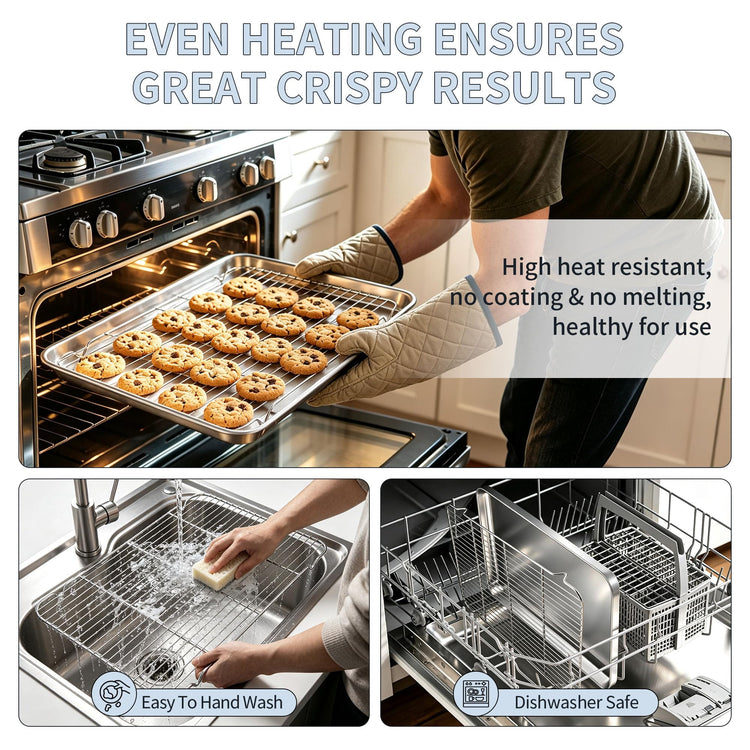 Stainless Steel Baking Sheet with Rack Set