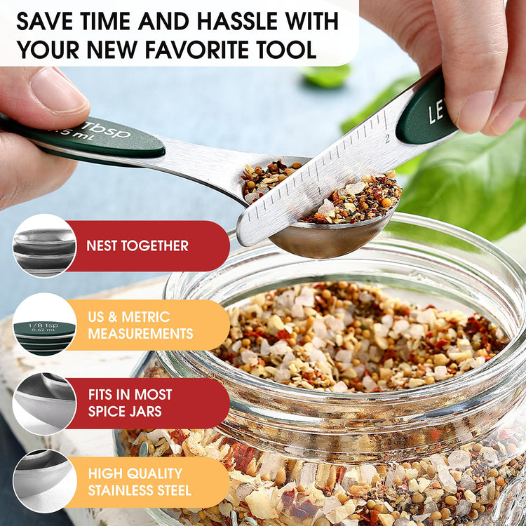 Stainless Steel Magnetic Measuring Spoons Set of 8 (8 Count)