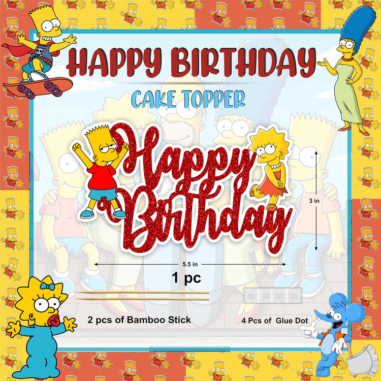 Brt Simpson Happy Birthday Cake Topper (10 Count)