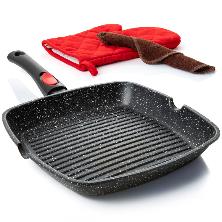 Grill Pan for Indoor Cooking 11Inch Nonstick Square Grill Pan