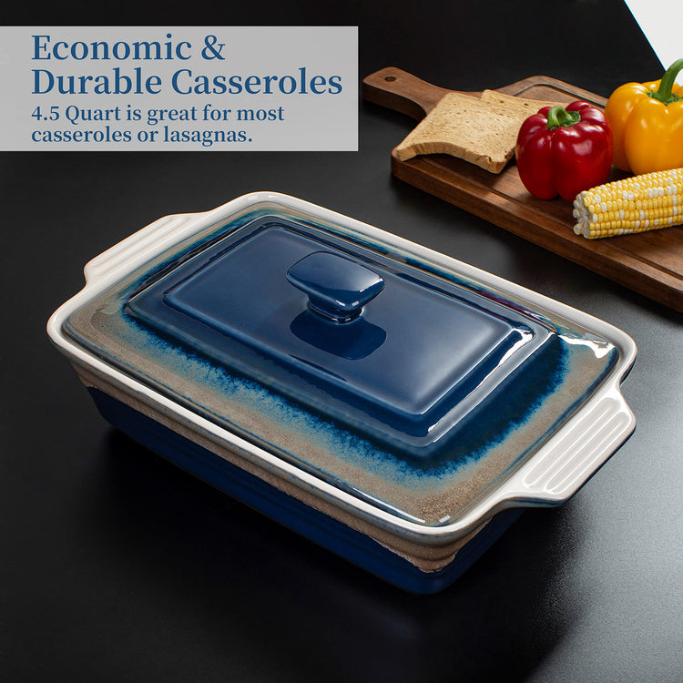 4.5 Quart Ceramic Casserole Dish with Lid