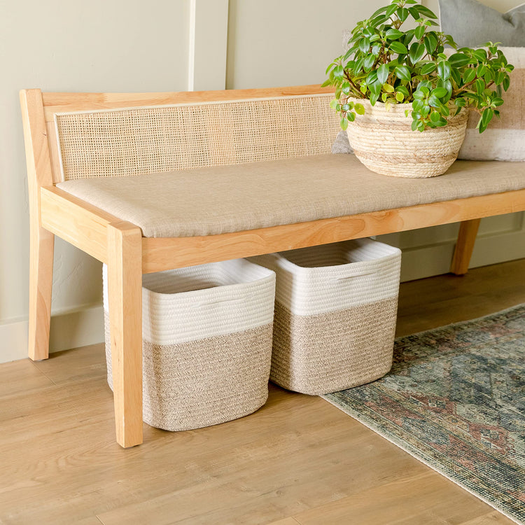 Storage Cubes 11 Inch Cotton Rope Woven Baskets for Organizing (3 Count)
