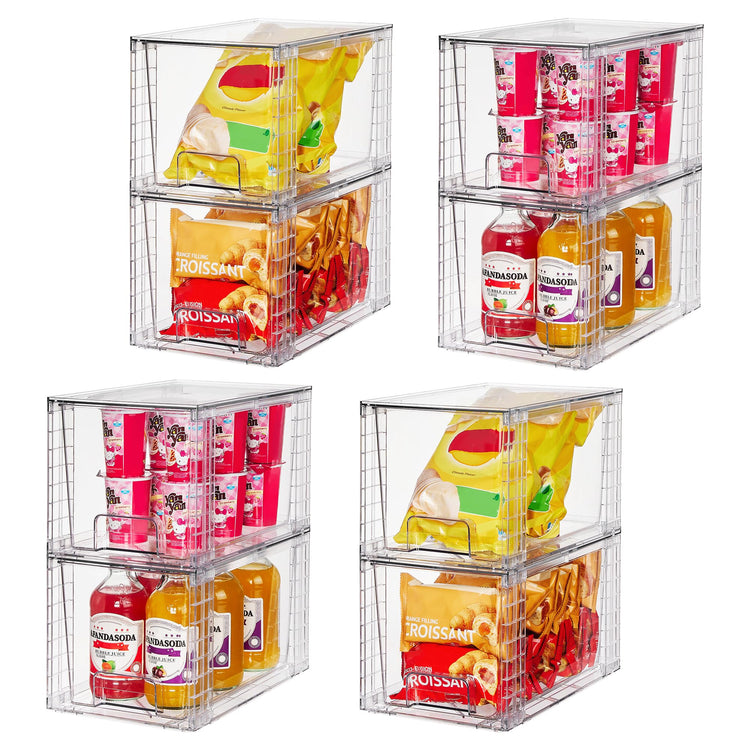 8 Pack Large Stackable Storage Drawers (8 Count)