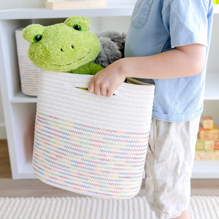 13 Inch Cube Storage Bins Cotton Rope Woven Baskets for Organizing 3 (3 Count)
