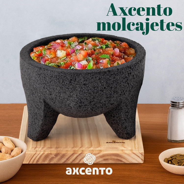 Traditional Molcajete Mexicano Volcanic Rock Mortar and Pestle Set Handmade of Authentic Lava Rock in Puebla Mexico Guacamole Bowl Cutting Board Included Molcajete Bowl de Piedra Volcanica