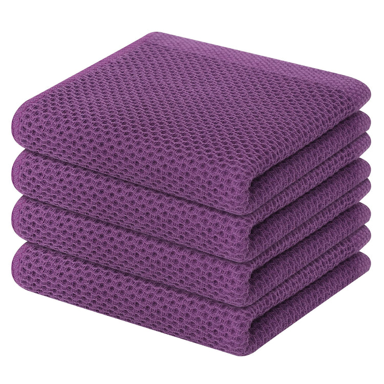 100% Cotton Waffle Weave Kitchen Dish Towels 4 (4 Count)