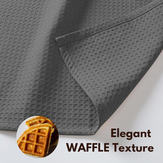 Native Fab Cotton Kitchen Towel with Hanging Loop 16x26 inches, 4-Pack, Waffle Weave Kitchen Towels for Cleaning Drying, Washcloths Soft & Absorbent Cloth Rags, Bar Towel, Dish Cloth, Grey - Nestoria