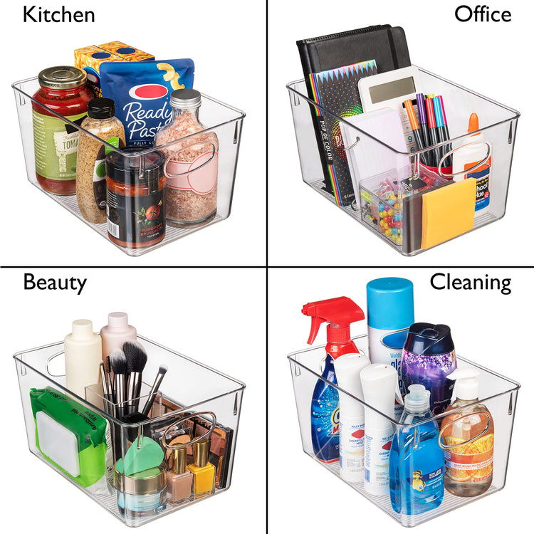 Plastic Storage Bins With lids (8 Count)