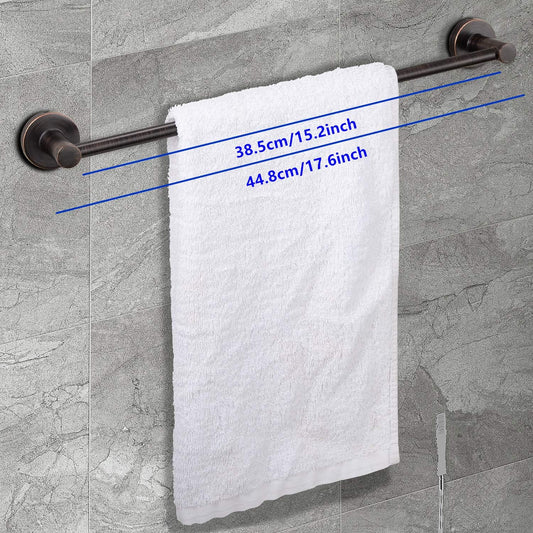 JiePai Bath Towel Bar Oil Rubbed Bronze, 17.6 Inch Stainless Steel Towel Rack Bathroom Towel Holder Wall Mount Kitchen Dish Cloth Hanger (Oil Rubbed Bronze, 17.6 Inch)