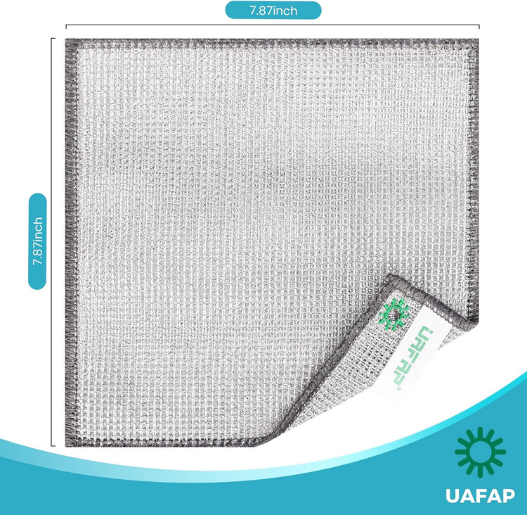 12 PCS Non Scratch Wire Dishcloth, Cleans Fast Without Scratching, Stands Up to Stuck-on Grime, Multi-Surface Safe, Wire Dishwashing Rag Cleaning Power for Everyday Jobs 7.87“ x 7.87”