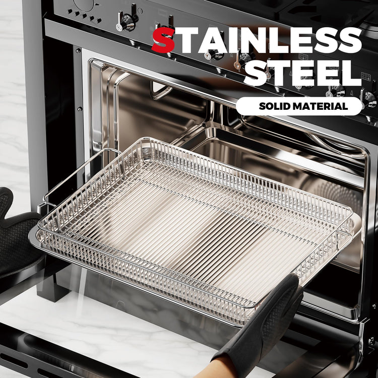 Air Fryer Basket for Oven with Upgraded Striped Mesh