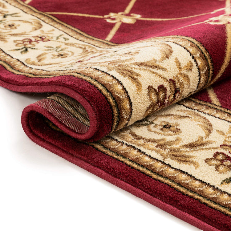 Patrician Trellis Red French European Formal Traditional 5X7