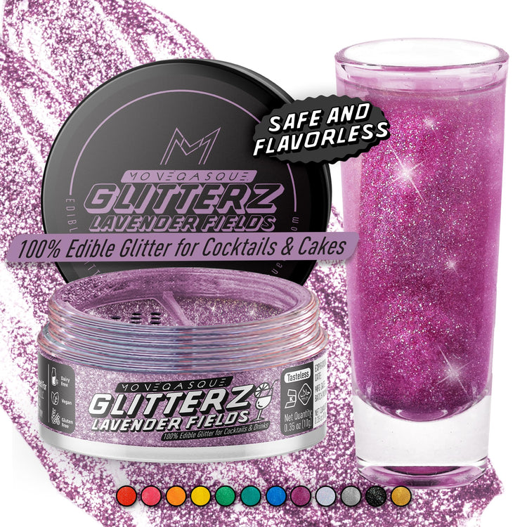 Lavender Edible Glitter for Drinks & Cakes