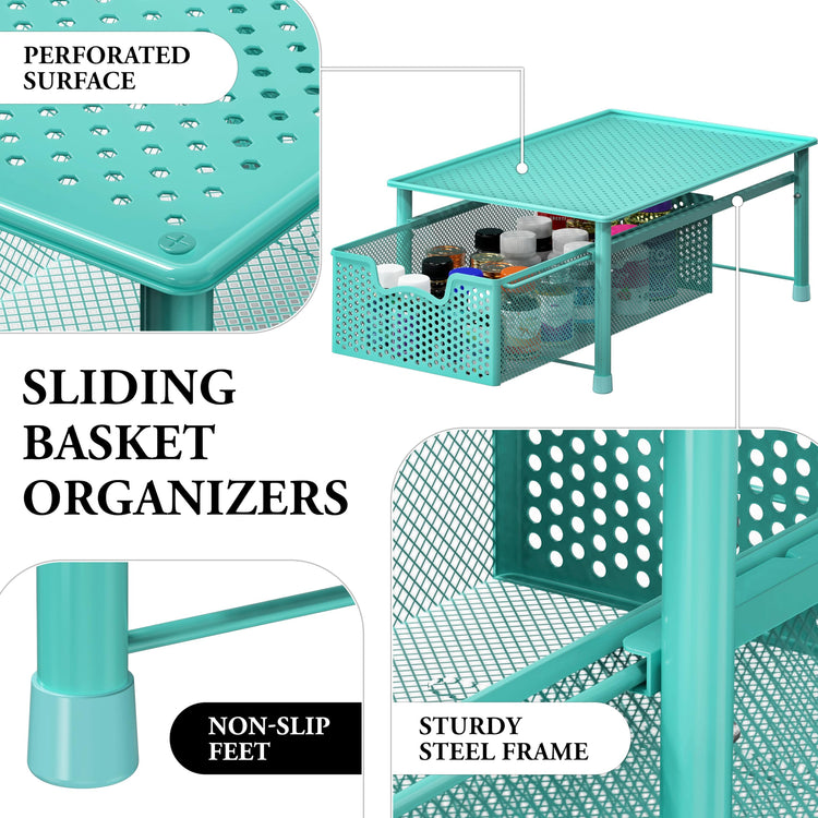 Stackable Cabinet Basket Drawer Organizer