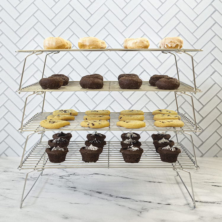 4 Tier Stackable Cooling Racks for Baking