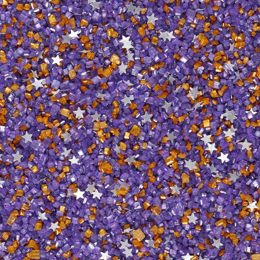 Sanding Sugar Edible Silver Glitter Stars Mix (3.5 Ounce)