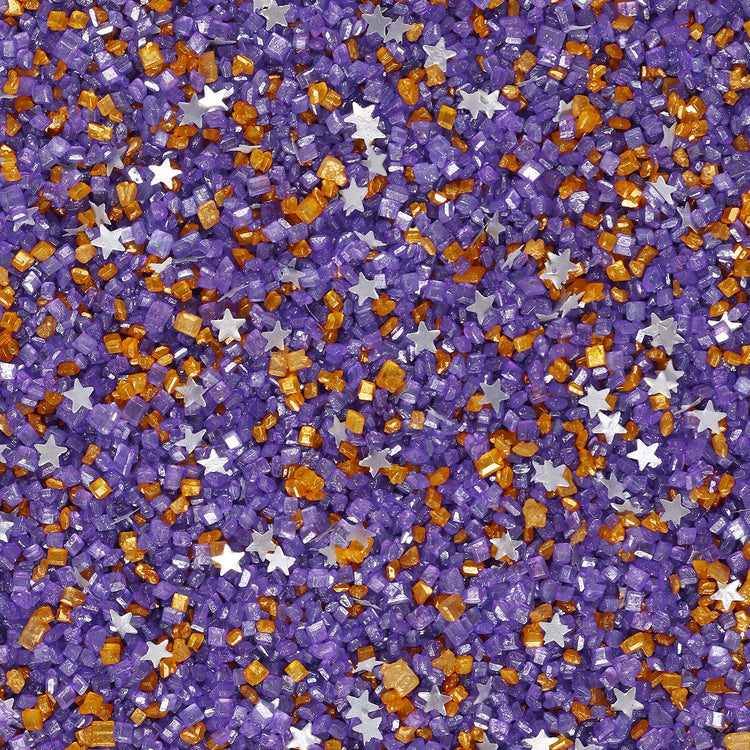 Sanding Sugar Edible Silver Glitter Stars Mix (3.5 Ounce)