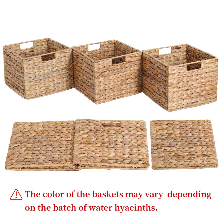 12x12x10in Water Hyacinth Storage Basket Large (3 Count)