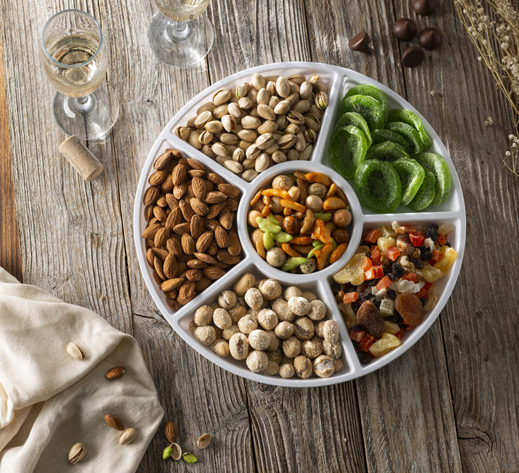 6 Sectional Round Plastic Serving Tray