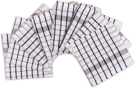 AMOUR INFINI Kitchen Dish Cloths Set of 8 - Ultra Soft, Highly Absorbent, Quick-Drying Terry Cotton Dishcloths 12"x12" Inch Wash & Cleaning Cloths for Kitchen & Dishwashing (D.Grey) - Nestoria