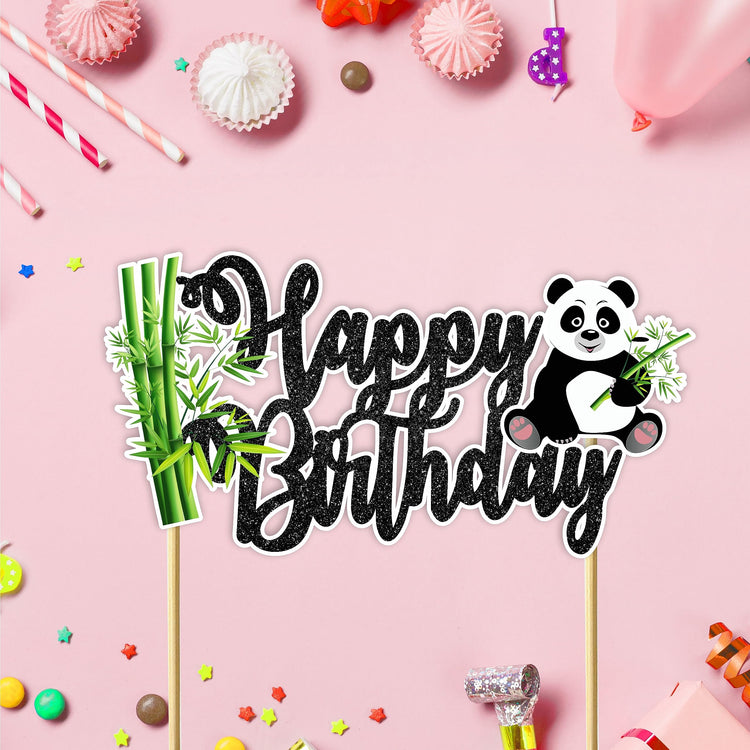Panda Happy Birthday Cake Topper