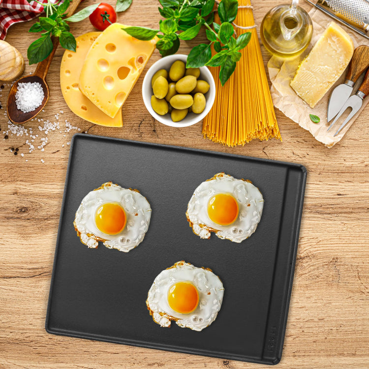2-in-1 Reversible 15” x 12.8” Pre-Seasoned Cast Iron Cooking Griddle