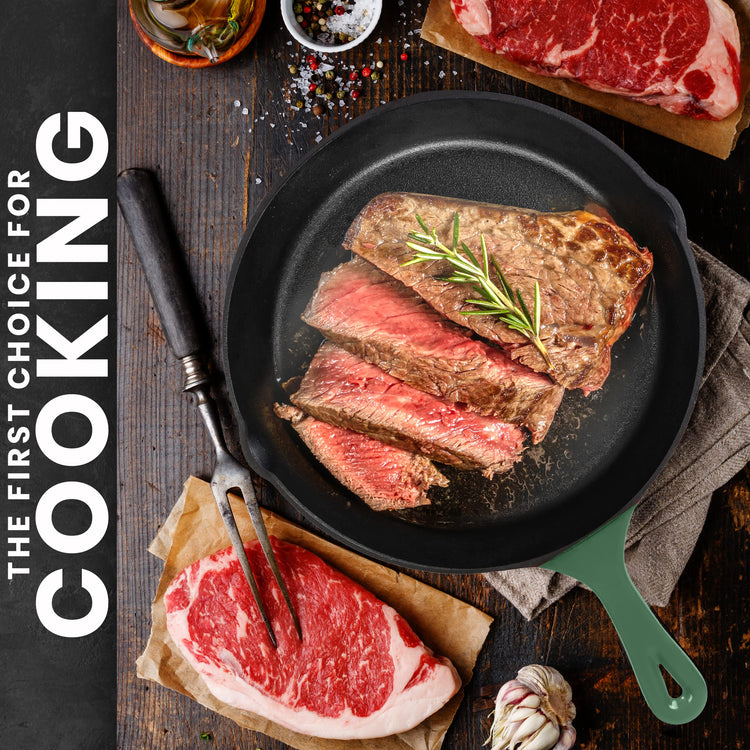 Cast Iron Skillet Set 3 Piece 6 8 10 Inch PFAS (3 Count)