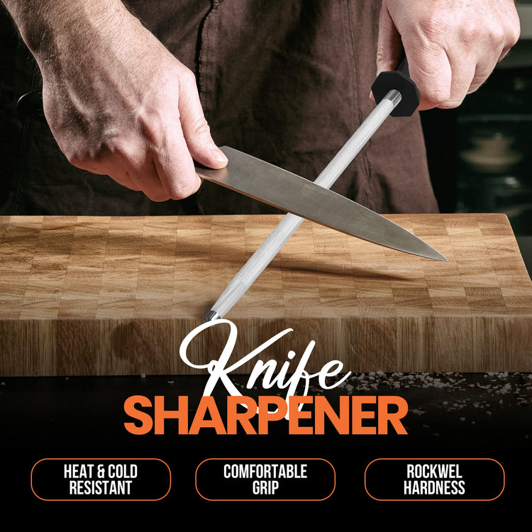 Knife Sharpener Rod 10 Inch Honing Rod for Sharpening