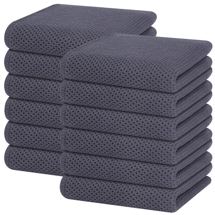 100% Cotton Waffle Weave Kitchen Dish Towels 12 (12 Count)
