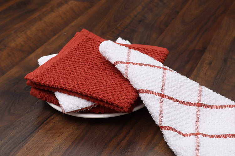 Cotton Kitchen Dish Cloths Set of 8 (8 Count)
