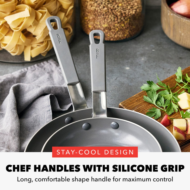 x Bobby Flay Stainless Steel 8” & 10” Frying Pan Skillet Set