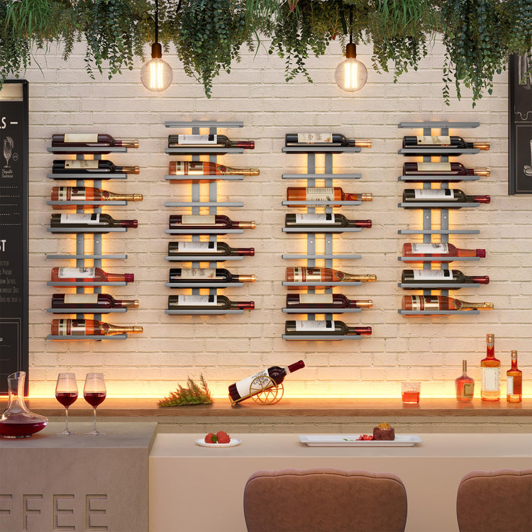 8 Tier Wall Mount Wine Rack (8 Count)