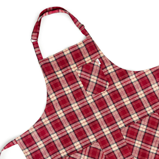 100% Pure Linen Apron Burgundy Adjustable