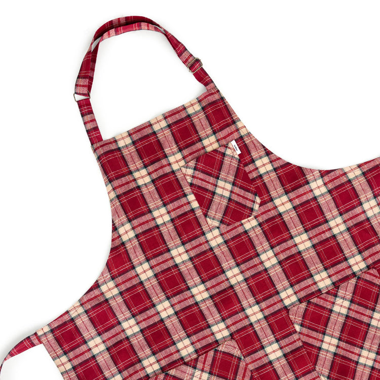 100% Pure Linen Apron Burgundy Adjustable