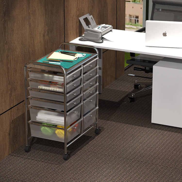 12 Drawers Rolling Utility Cart Organizer