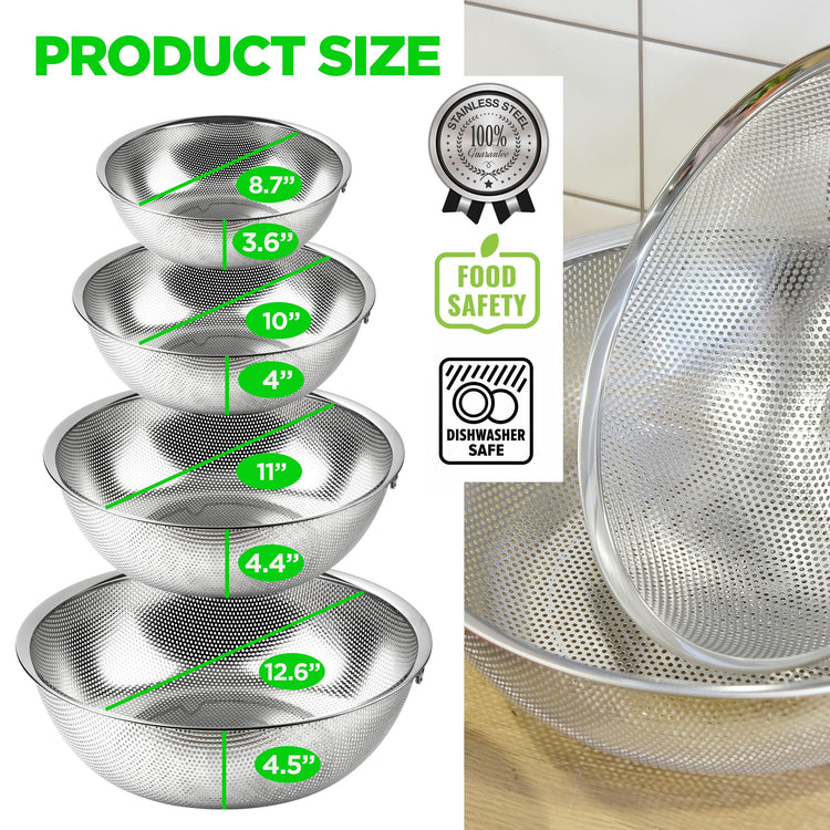 Stainless Steel Colander Set of 4 (4 Count)