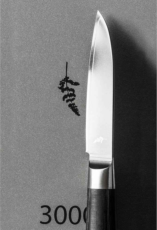 Michel BRAS No. 1 Paring Knife, 3” Handcrafted Vegetable and Fruit Knife, 3 Layer Stainless Steel Blade, Black Pakkawood Handle, Small Kitchen Tool for Peeling and Cutting