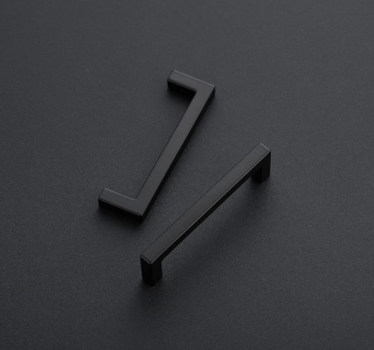 Ravinte 25 Pack Solid 3-1/2 Inch Center to Center Slim Square Bar Drawer Handles - Cabinet Hardware in Matte Black - Kitchen Handles and Pulls