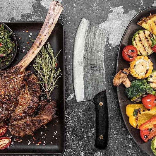 COOLINA Altomino Handmade Chef Knife, 7.1 in High Manganese Clad Steel Blade, for Slicing Meat and Vegetables