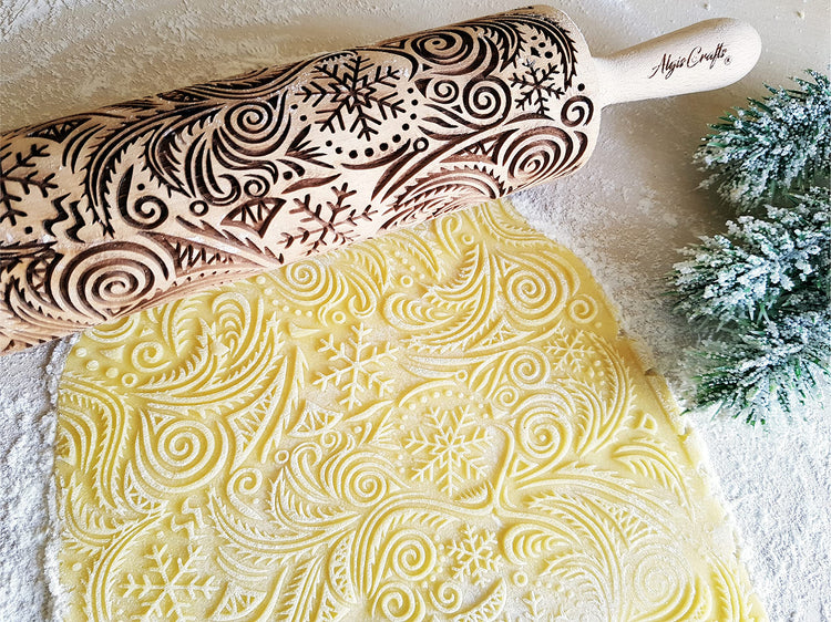 FROST Embossing rolling pin for Christmas cookies