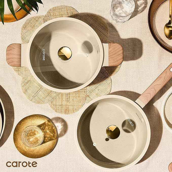 CAROTE 22Pcs Pots and Pans Set Non stick, Ceramic Cookware Set, Non-toxic Kitchen Cooking Set, PFAS and PFOA Free