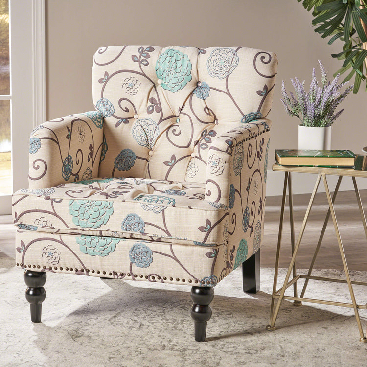Harrison Fabric Tufted Club Chair