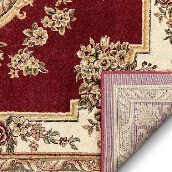 Pastoral Medallion Red French European Formal Traditional Area Rug (5'3" x 7'3") Easy to Clean Stain Fade Resistant Shed Free Modern Contemporary Floral Thick Soft Plush Living Dining Room Rug
